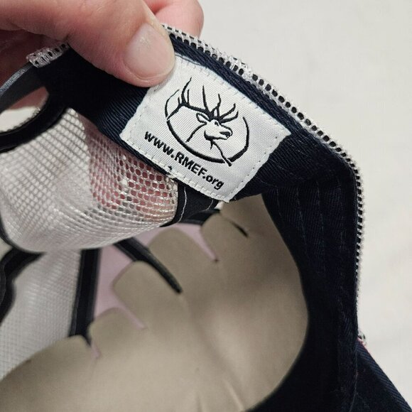 RMEF Rocky Mountain Elk Foundation NWT Red White Mesh Trucker Hat Snapback Cap - Picture 7 of 8